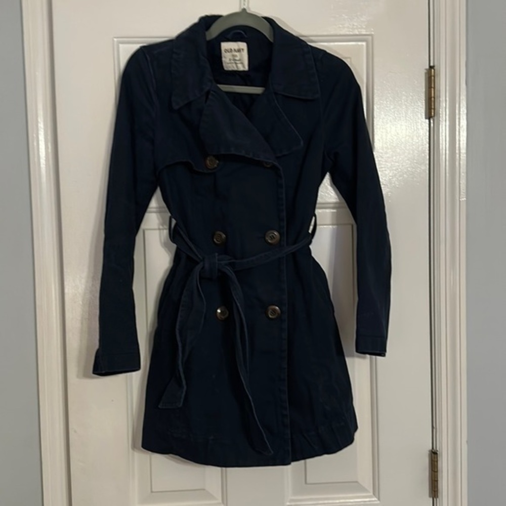 OLD NAVY PEACOAT NAVY DOUBLE BREASTED BUTTONS WITH TIE - Size XS